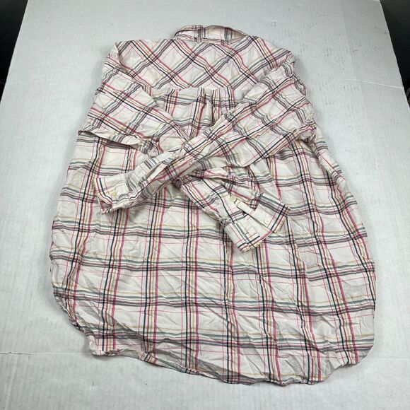 LOFT Womens Plaid Button Down Shirt XL Loose Fit Top Preppy Casual Cottagecore - Picture 10 of 11